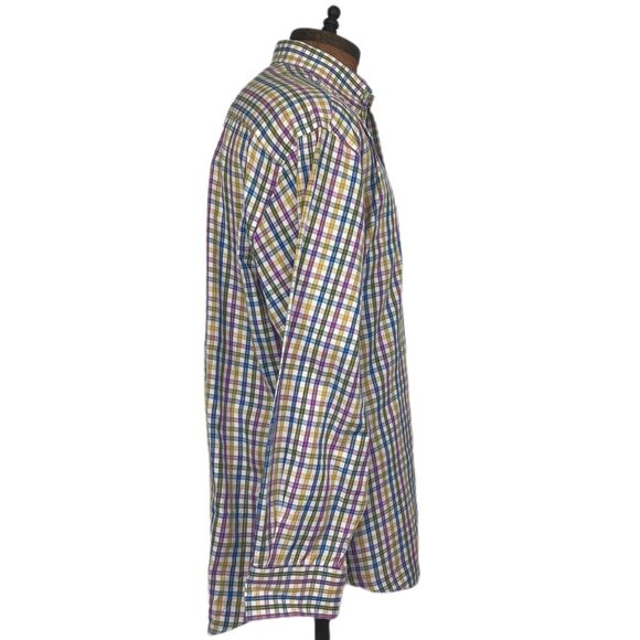 Peter Millar Button Front Shirt Multicolor Check Plaid Mens 2XL - Picture 5 of 5